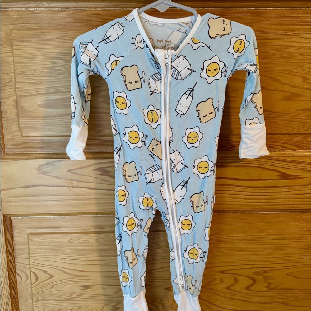 Little Sleepies Blue Breakfast Buddies zippy